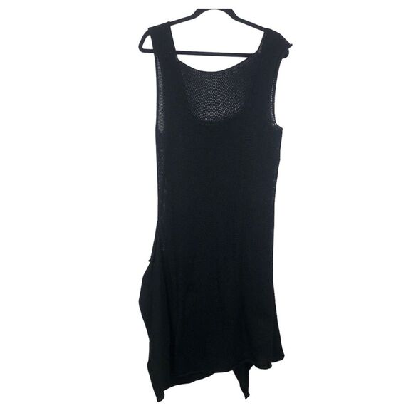 Peruvian Connection Black Knit Dress Pima Cotton Layered Lagenlook Size XL - Picture 5 of 7